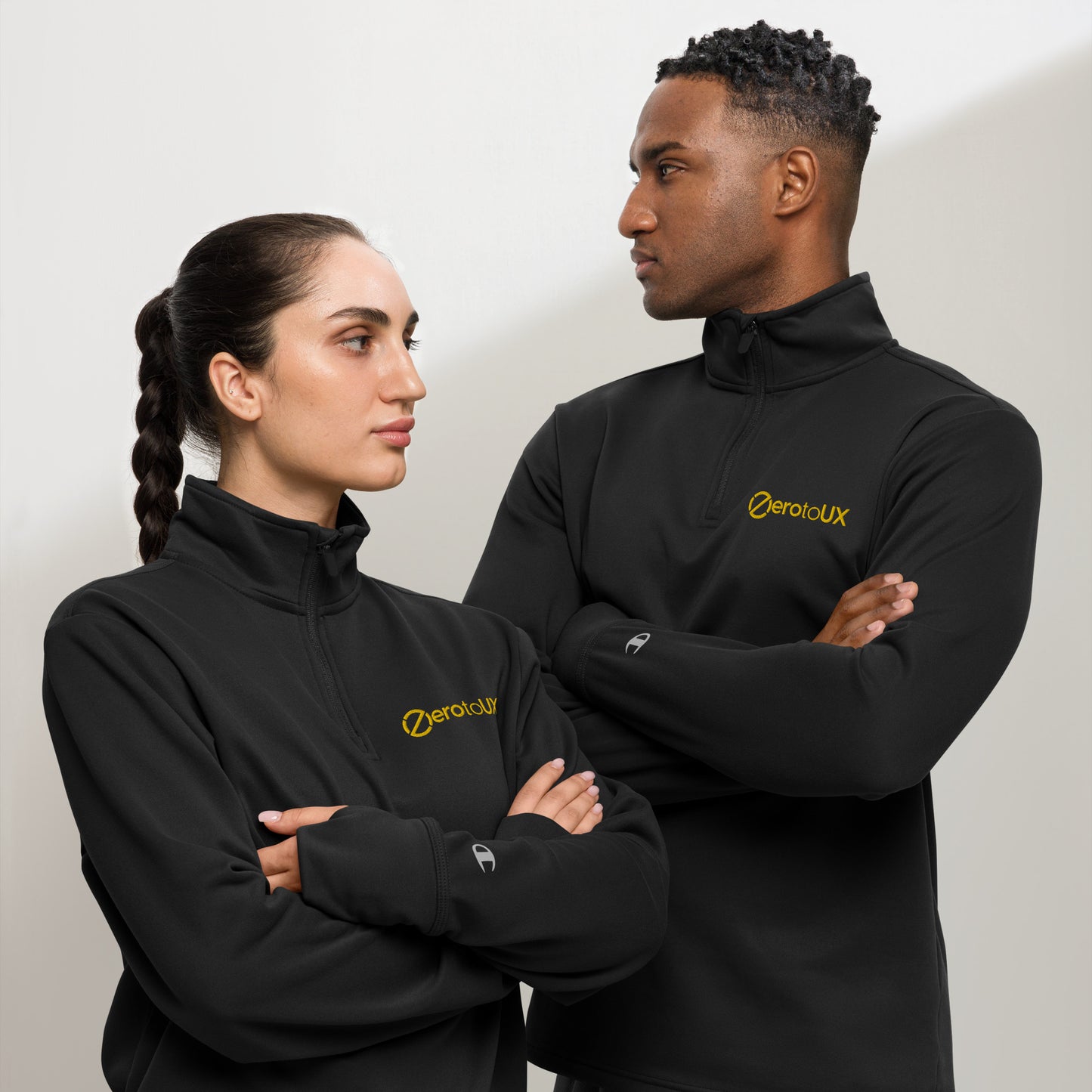 Zero to UX Logo chest Quarter zip pullover