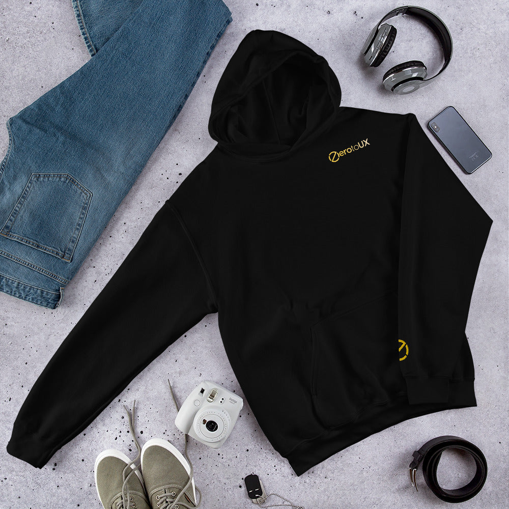 Zero to UX with Z logo on sleeve Unisex Hoodie