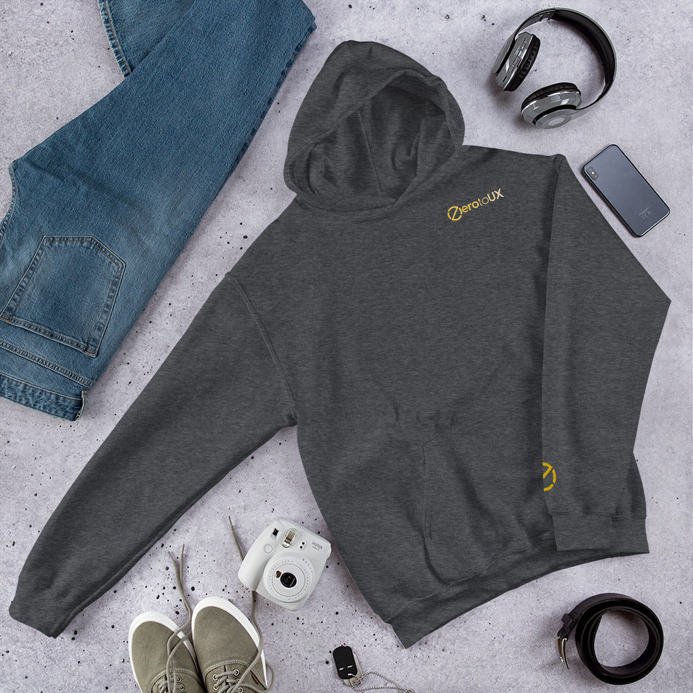 Zero to UX with Z logo on sleeve Unisex Hoodie