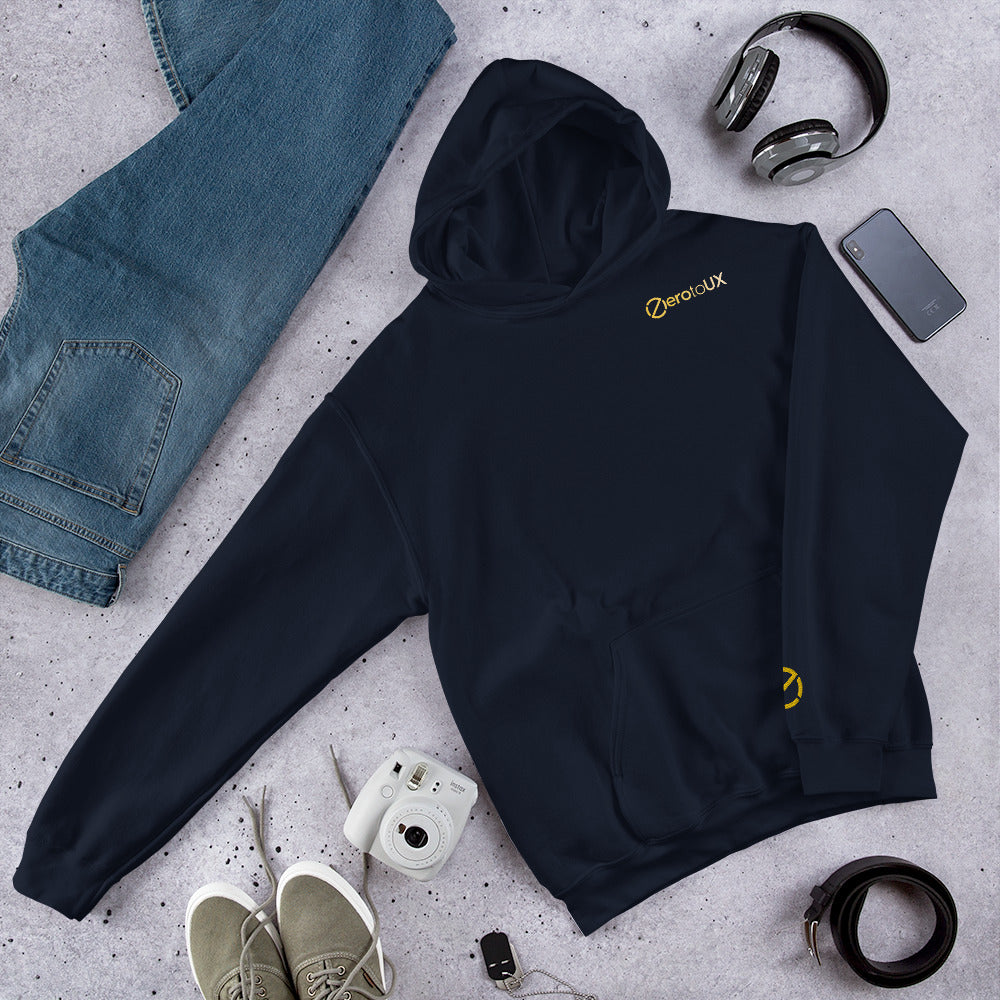 Zero to UX with Z logo on sleeve Unisex Hoodie