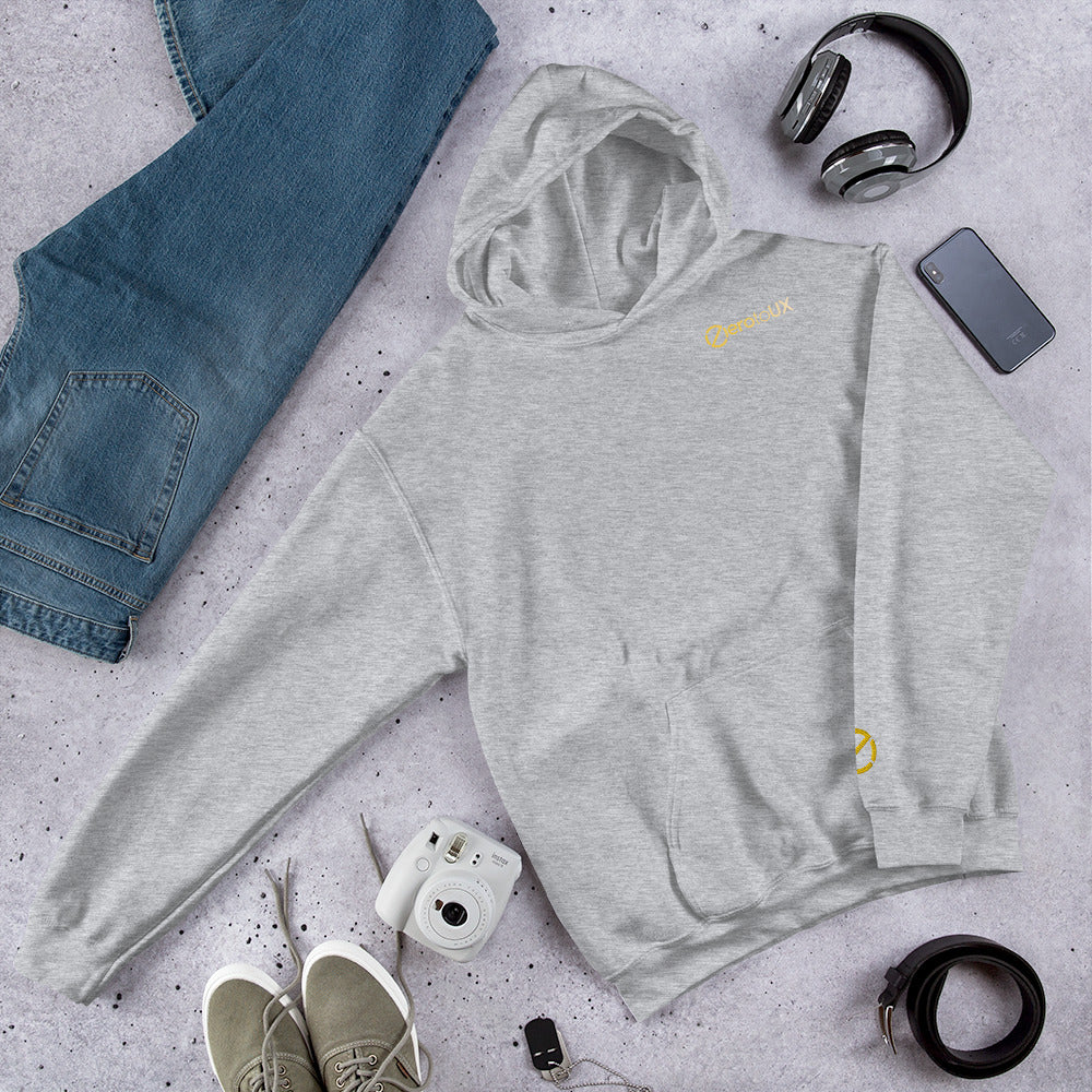 Zero to UX with Z logo on sleeve Unisex Hoodie