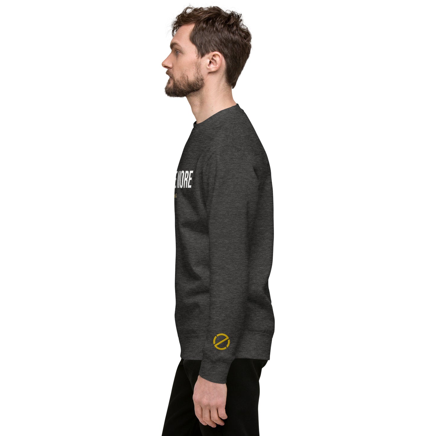 Tell me more and Z logo on sleeve Unisex Premium Sweatshirt