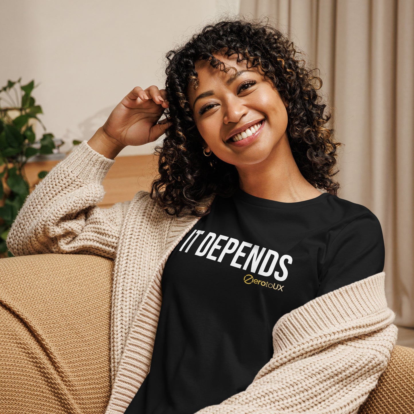 IT DEPENDS (Centered text) Women's Relaxed T-Shirt
