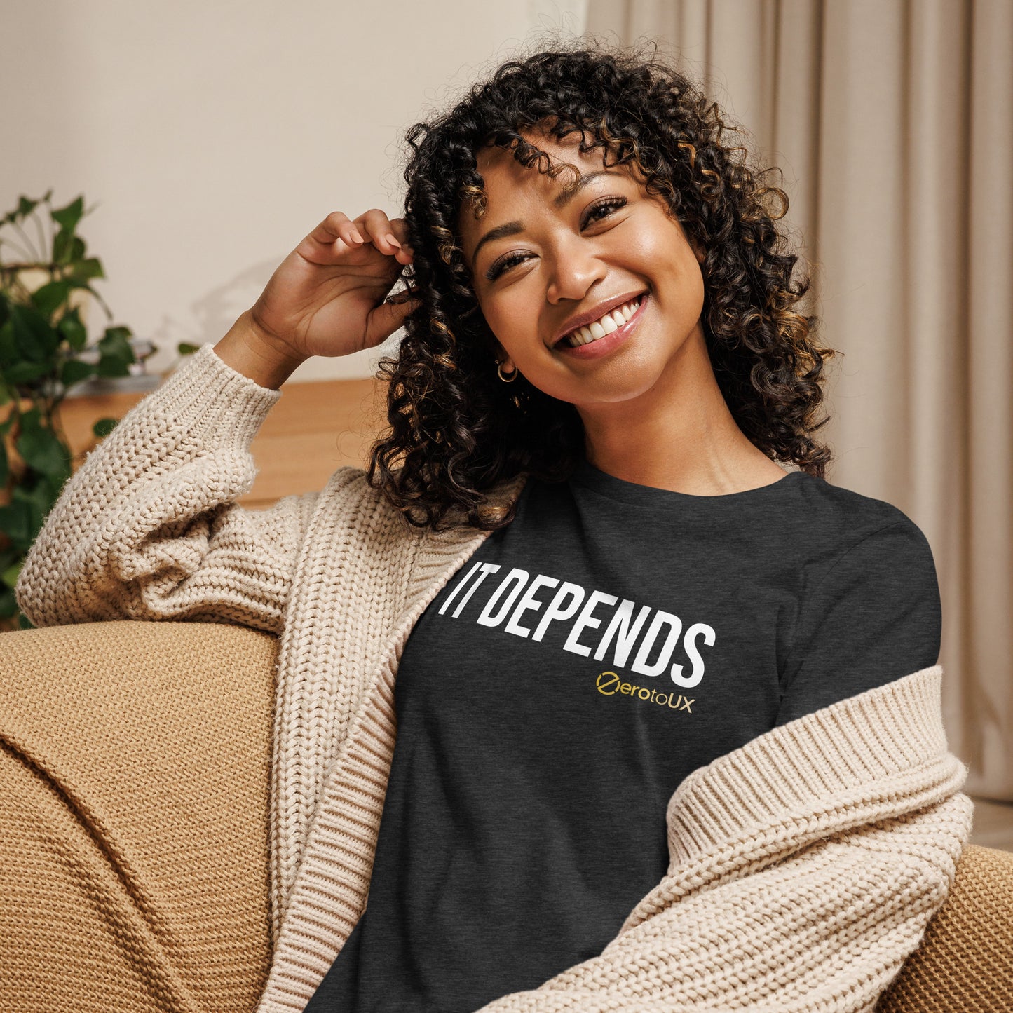 IT DEPENDS (Centered text) Women's Relaxed T-Shirt