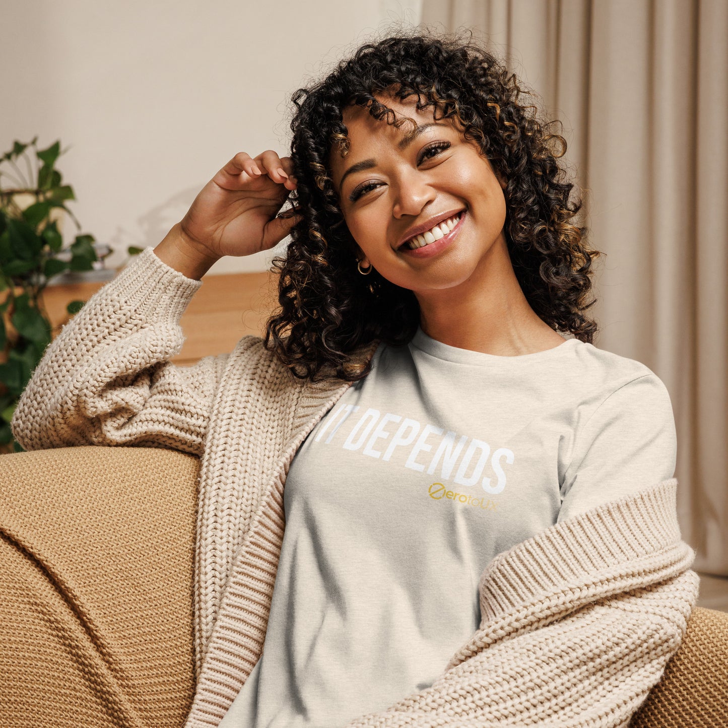 IT DEPENDS (Centered text) Women's Relaxed T-Shirt