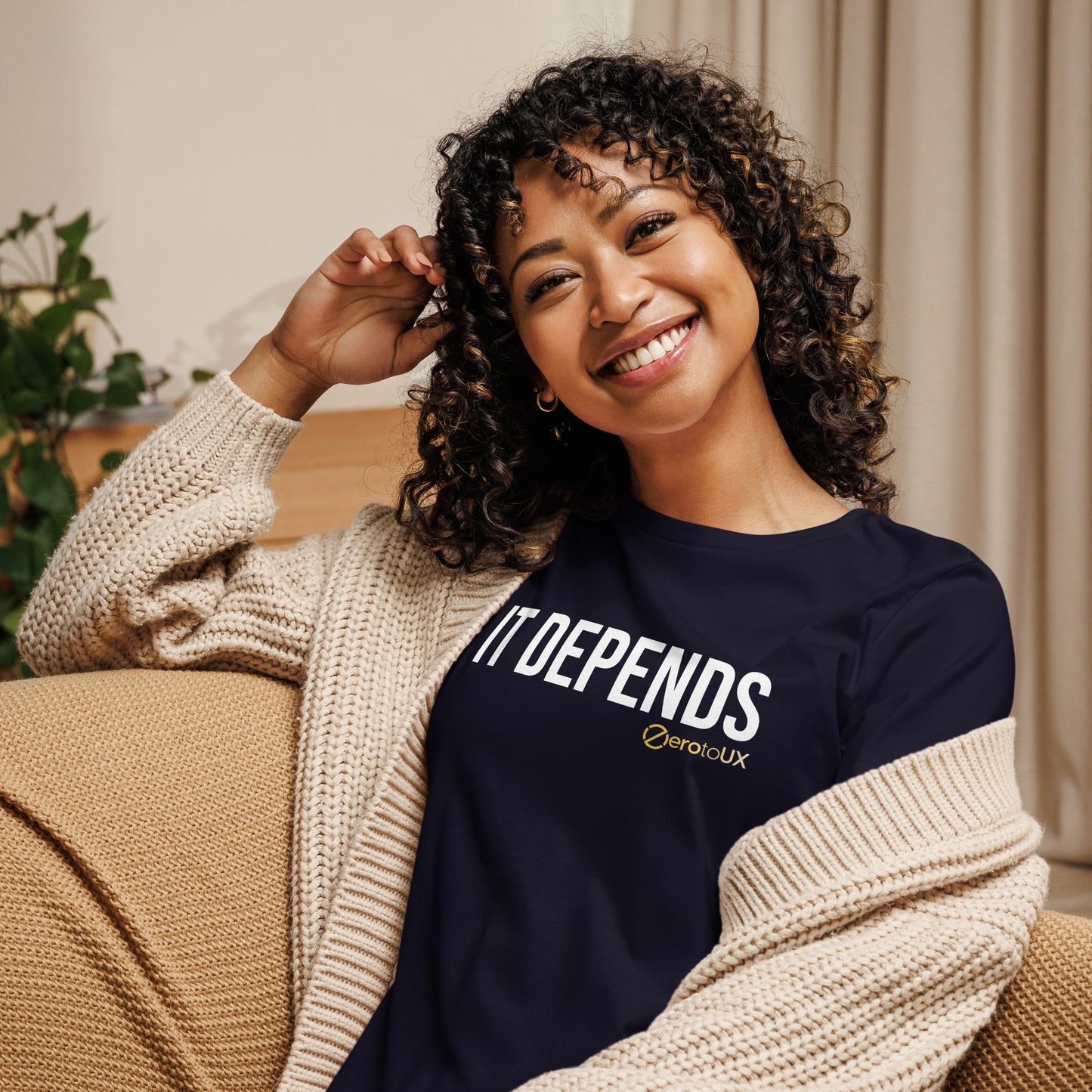 IT DEPENDS (Centered text) Women's Relaxed T-Shirt