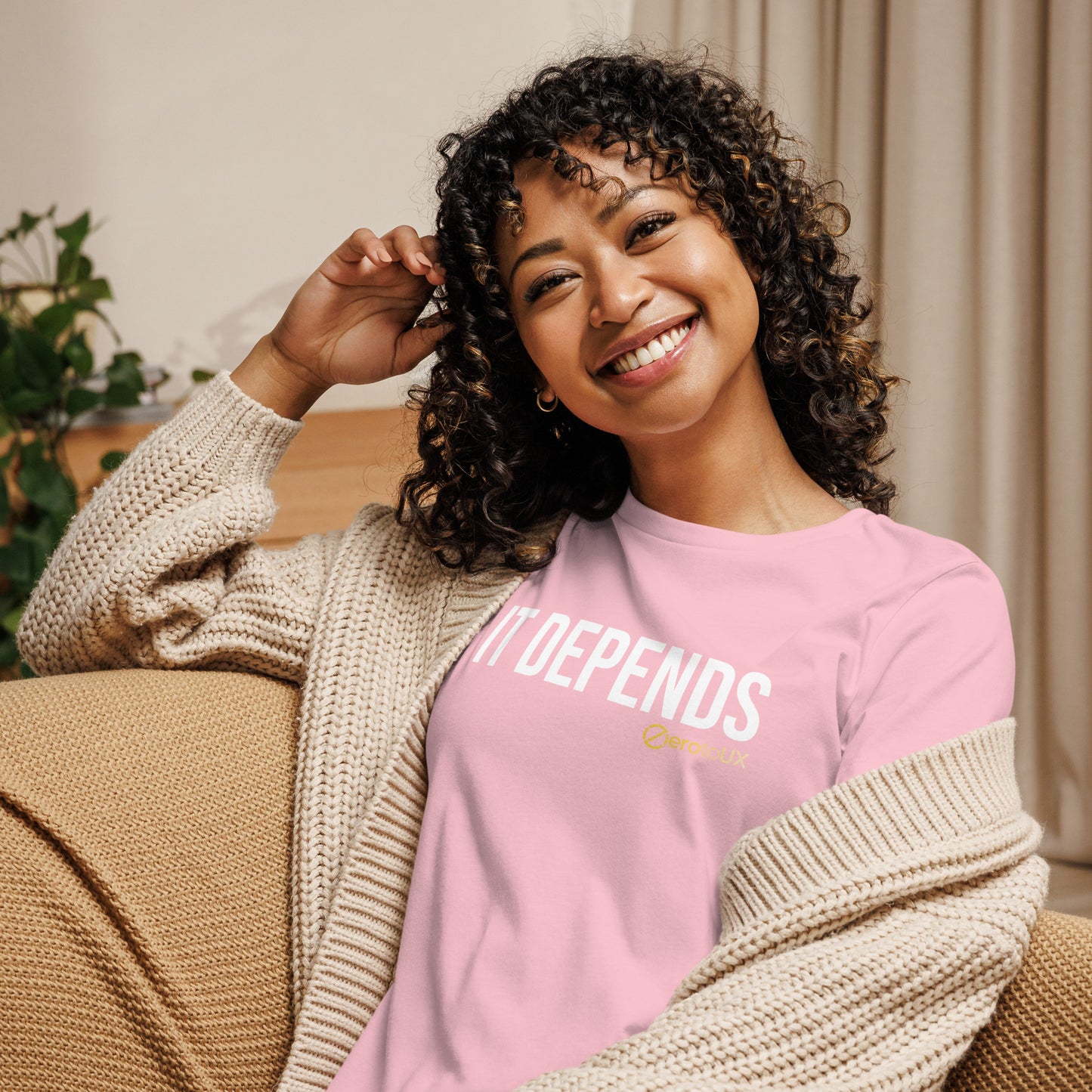 IT DEPENDS (Centered text) Women's Relaxed T-Shirt